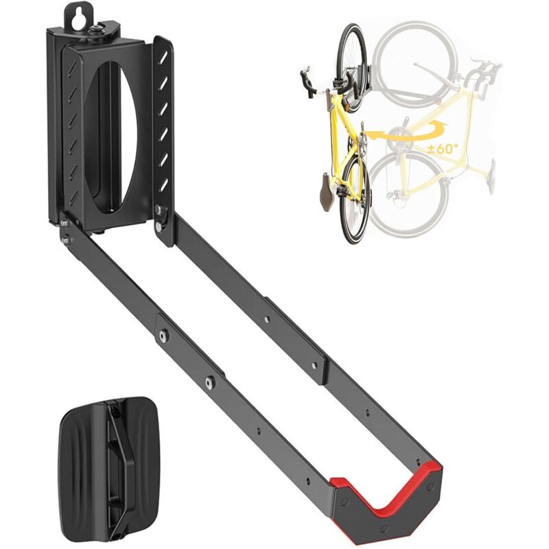 Support mural réglable pour vélo - Peu encombrant - Design facile à soulever avec bras pliable et fonction pivotante