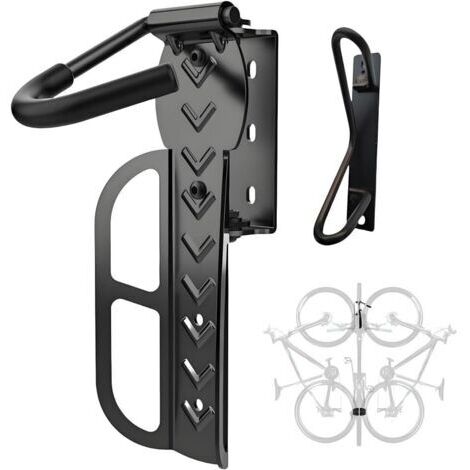 Support mural réglable pour vélos, étagère de rangement verticale pivotante, convient à une utilisation intérieure et au garage, construction en acier au carbone