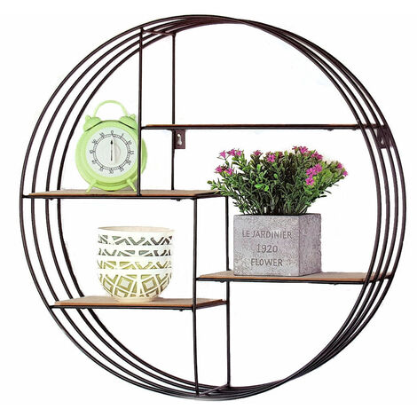 Support mural rond en métal - 45x11x45 cm