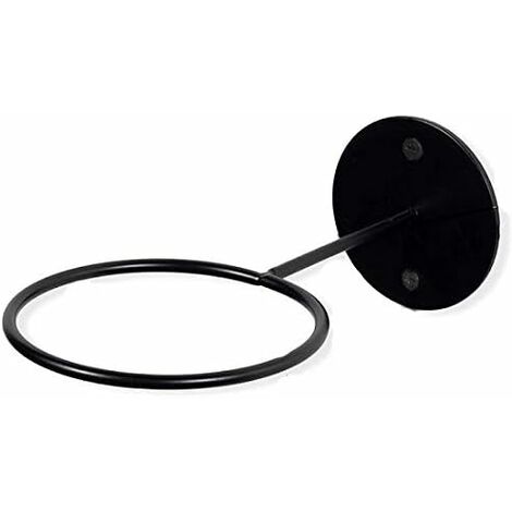 Support mural rond pour pot de fleurs 21,5 cm Noir