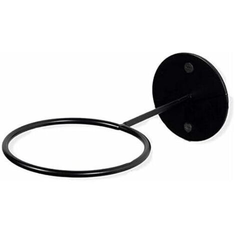Support mural rond pour pot de fleurs 21,5 cm Noir