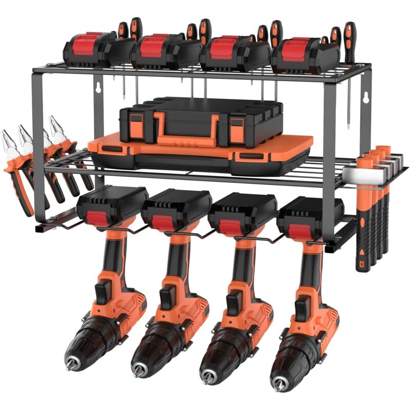 Support mural, support de rangement pour outils électriques de garage, support à outils en métal pratique robuste, adapté aux garages et aux ateliers