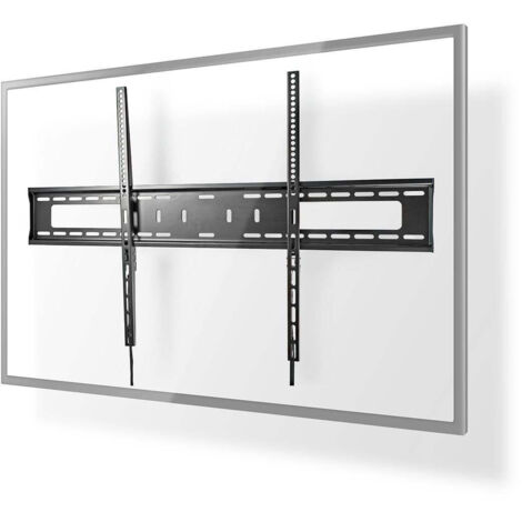 Support mural tv fixe 60 100 poids maximal de lecran supporte 75kg distance minimale au mur 305mm metal acier noir