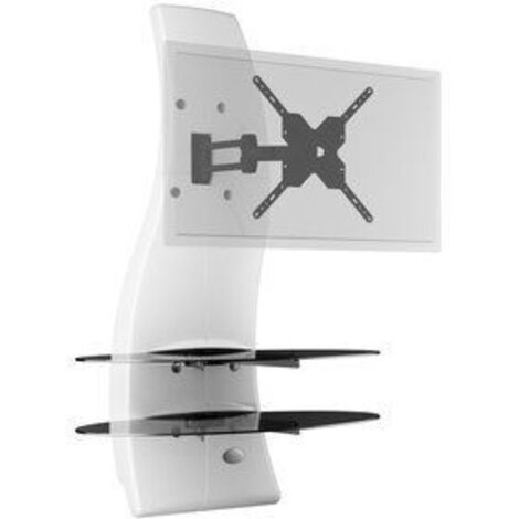 Support mural TV Ghost Design 2000 blanc – Rotation horizontale ±90° – Compatible 32'' à 63'' – Charge maximale 30 kg – Meliconi