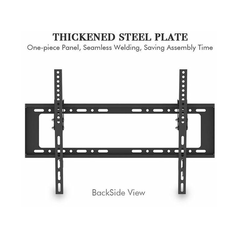 Support Mural TV pour Téléviseurs Plasma Plats/Incurvé de 32 à 70 Pouces, Support Mural Inclinable avec Max VESA 600x400 mm Charge 50 kg Niveau à