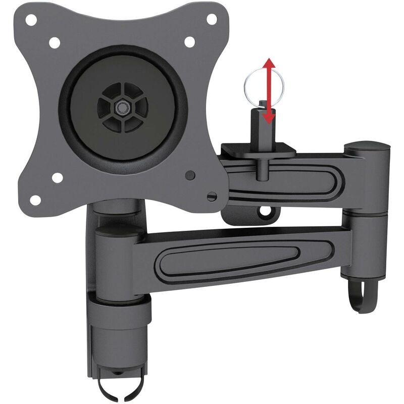 Support mural tv Speaka Professional SP-4930876 33,0 cm (13') - 68,6 cm (27') inclinable + pivotant, rotatif, extensible noir A254901