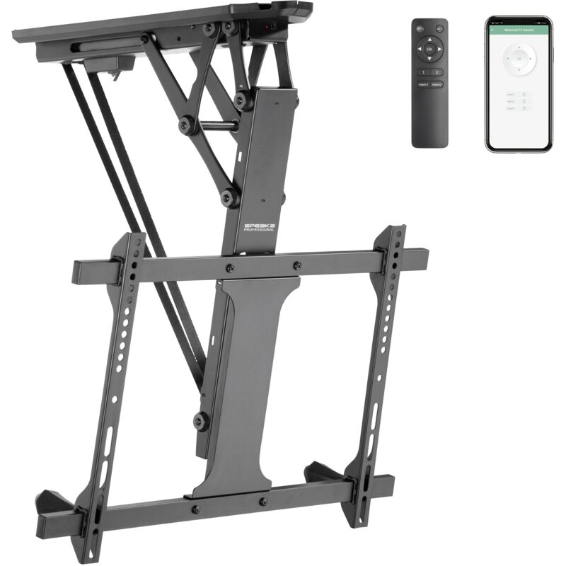 Support tv pour plafond Speaka Professional SP-TVCM-520 avec motorisation électrique, inclinable, commande par application 81,3 cm (32') - 177,8 cm (
