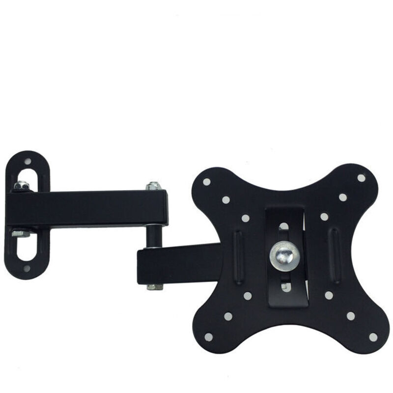 Support mural universel inclinable et pivotant pour écran pc pour moniteurs 14-27 et téléviseurs plats/incurvés, jusqu'à 10 kg, vesa 50x50 / 75x75 /