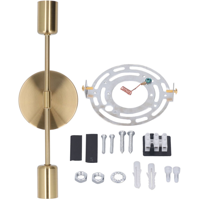 Support Murale Double Paroi E27 E26 Antirouille Vintage Porte Ampoule pour Salon Salle de Bain Doré 85‑265V