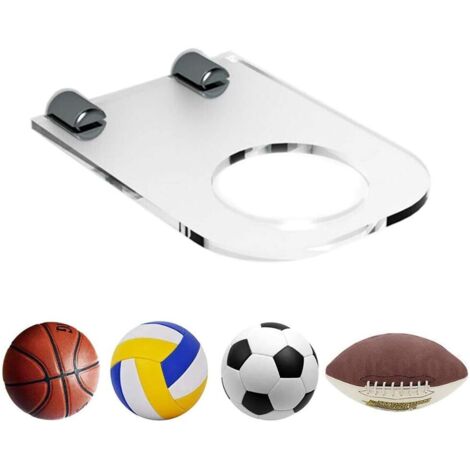 Support Murale Pour Ballon - Acrylique Transparent - Fixation Murale Sans Visibilité - Convient Pour Ballon De Football Basket Ball Volley Ball Rugby - 1 Pièce