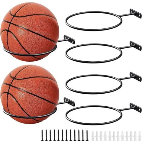 Support Murale pour Ballon - En Fer - Convient Basket Ball Football Volley Ball Rugby - Pour Intérieur Bureau Salle de Sport - Lot de 6