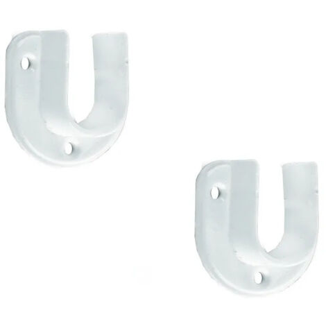 Support Plastique Blanc Pour Tube Rond 16mm - Hauteur 40mm, Entraxe 32mm - Fixation Meuble, Déco
