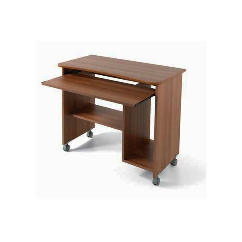 Argonauta - Support ordinateur de bureau en noyer antique avec roulettes H.76 L.93 P.48,5 cm