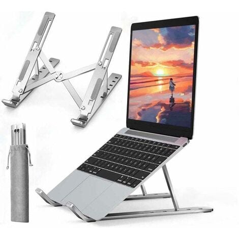 Generic Support PC Portable Réglable et Pliable pour PC, Tablettes et  smartphone*Blanc* à prix pas cher