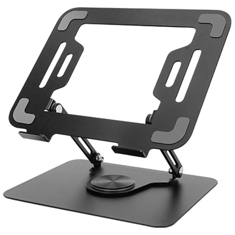 Support Ordinateur Portable avec Base Rotative à 360°, Support Ergonomique Réglable(Noir)