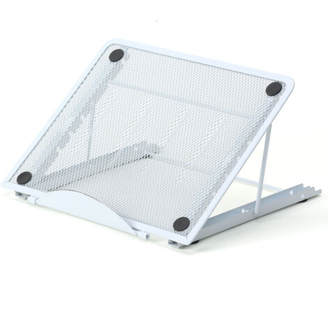 Support Ordinateur Portable Multi-Angle Support Laptop Ventilé en Acier Inoxydable Réglable Ergonomique Léger( blanc)