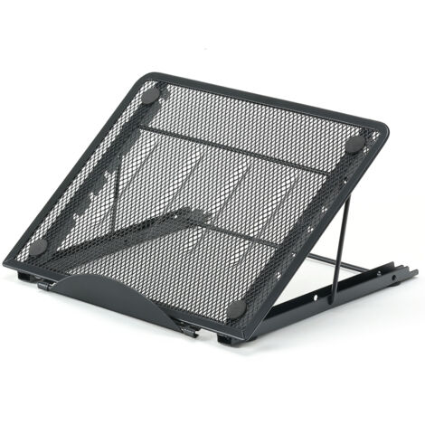 Support Ordinateur Portable Multi-Angle Support Laptop Ventilé en Acier Inoxydable Réglable Ergonomique Léger( Noir)