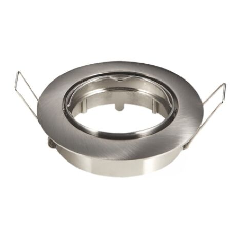 Support orientable pour spots led encastre's ronds nickel GU10 pour plaque de platre nickele'e