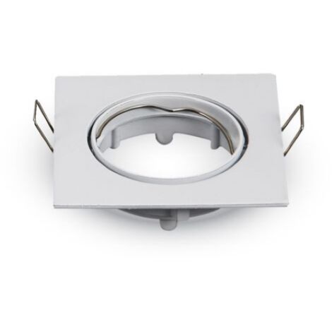 Support orientable pour spots led GU10 encastrables carre's blancs pour plaque de platre carre'e