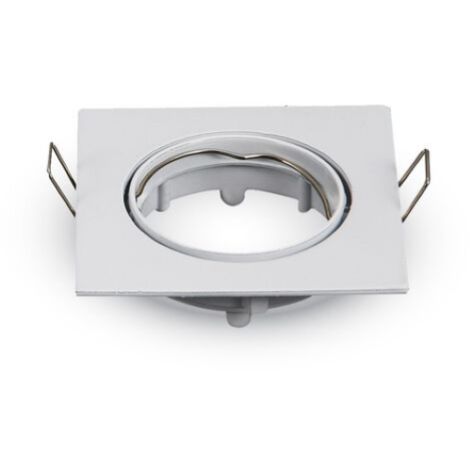 Support orientable pour spots led GU10 encastrables carre's blancs pour plaque de platre carre'e