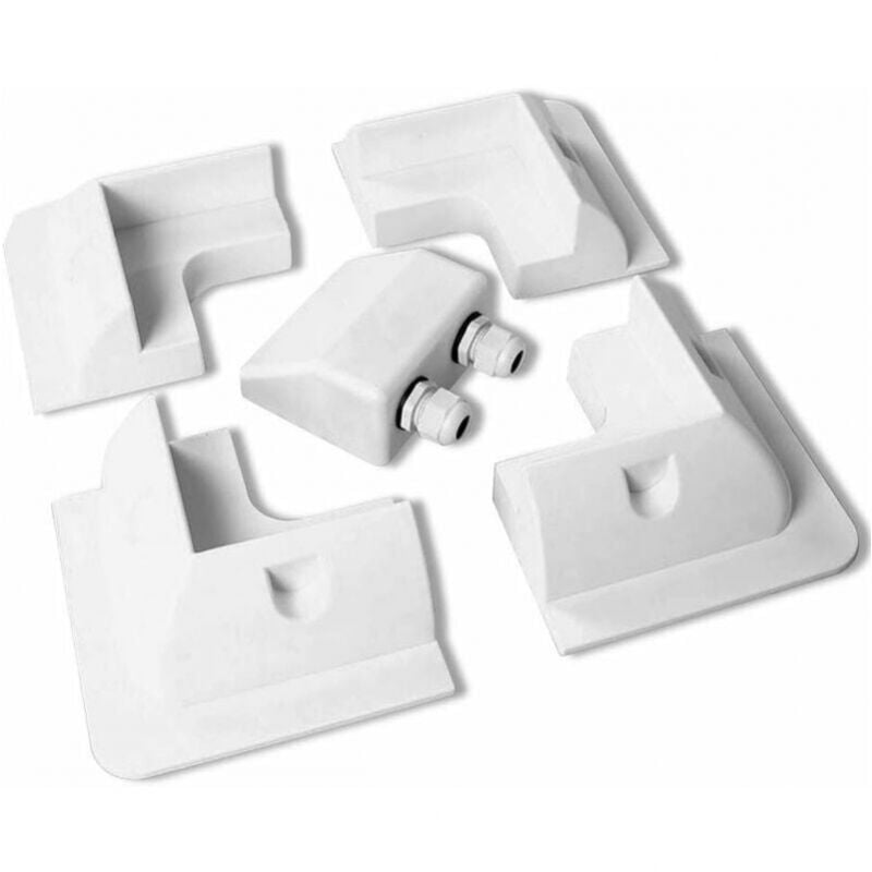 Cyslmuk - Support Panneau Solaire Coin 4 angles et presse-étoupe à double câble pour caravanes de camping-cars