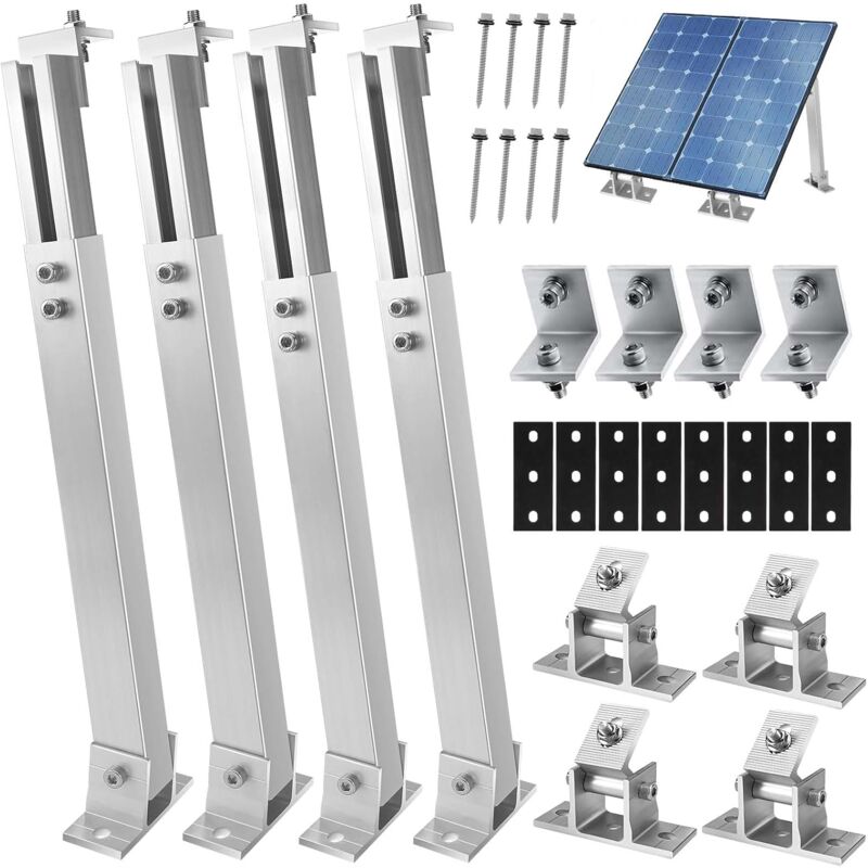 Support Panneau Solaire, Support Panneau Solaire Sol en Aluminium de Angle Ajustable 15°- 30° (TYN-ROMF53)