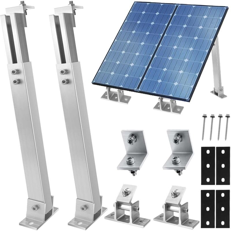 Support Panneau Solaire, Support Panneau Solaire Sol en Aluminium de Angle Ajustable 15°- 30° (TYN1-ROMF54)