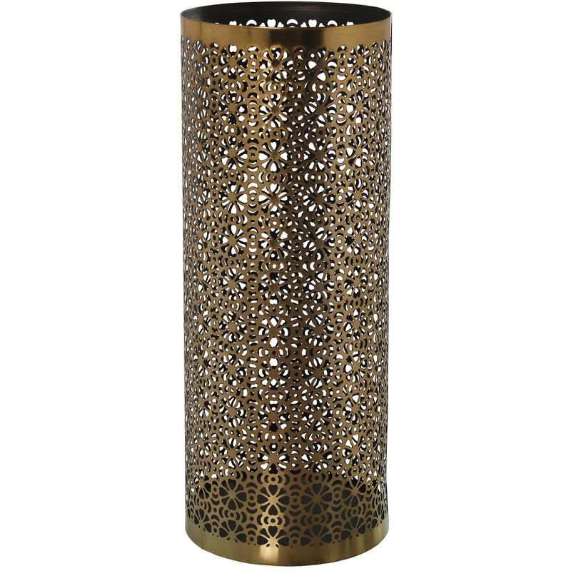 Fijalo - Porte-parapluie Circulaire Métal Doré/Noir C/Pvc Plaque Collecteur °19X49 Cm