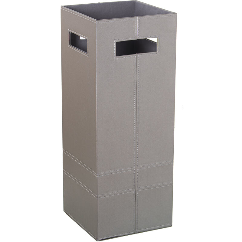 Porte-parapluie Similicuir Argenté 21X21X55 Cm