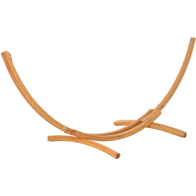 Outsunny - Support pied de hamac structure robuste bois de pin pré-huilé charge max. 120 Kg - Beige