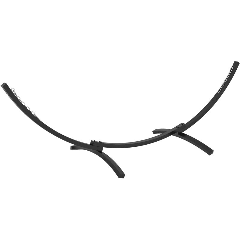 Support pied de hamac structure robuste - l. 360 cm pour hamacs l. 270-330 cm - métal époxy gris