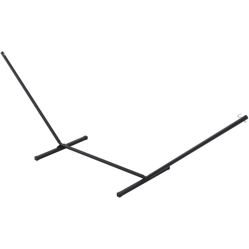 Support pied de hamac structure robuste métal époxy noir dim. 3,60L x 0,92l x 1,15H m