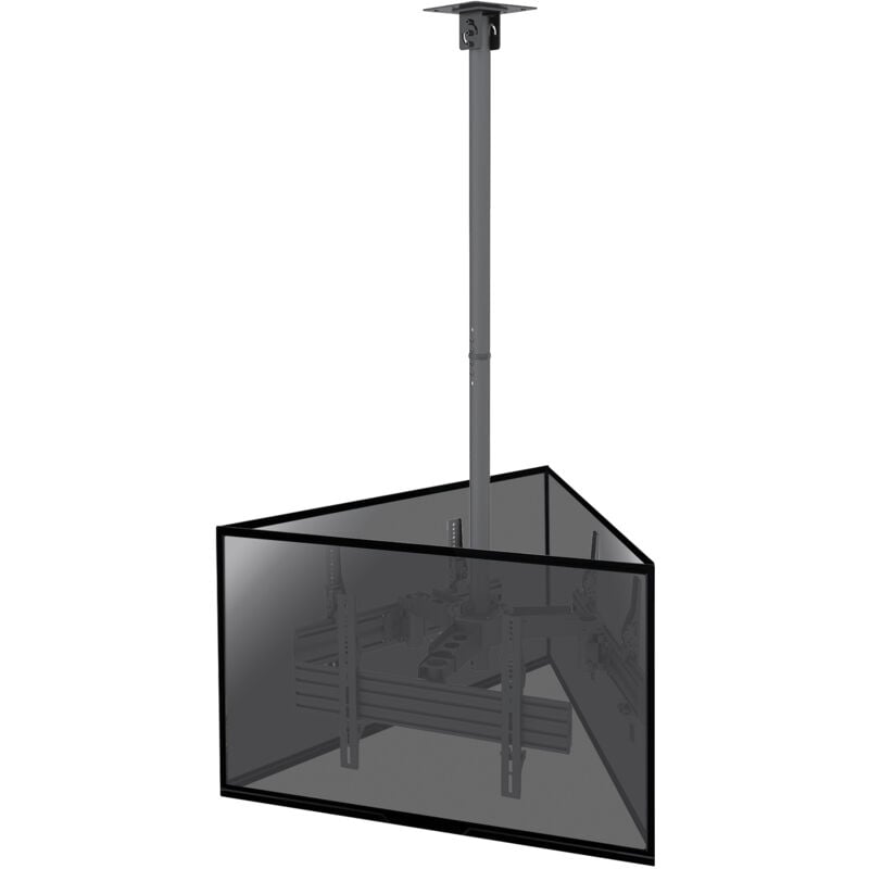 Kimex - Support plafond pour 3 écrans tv 32-65 Hauteur réglable 86-325cm - Noir