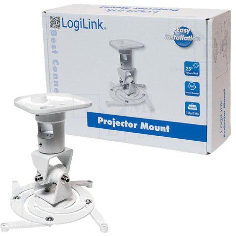 Support de plafond compatible avec projecteur - blanc - Charge max. 15kg