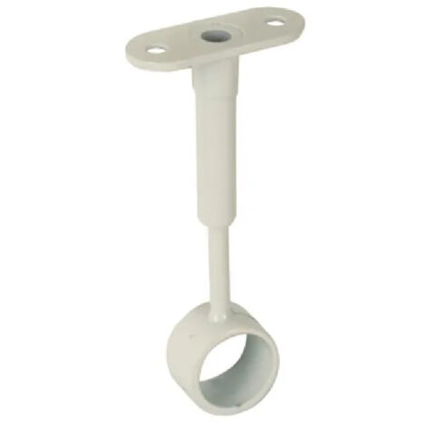 Support plafond rond réglable pour penderie diamètre 19, zamak blanc