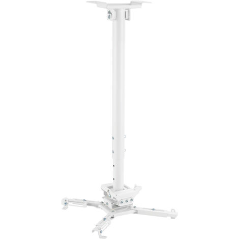 Support plafond vidéoprojecteur, Hauteur 60-90cm, Blanc