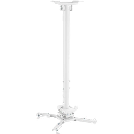 Support plafond vidéoprojecteur, Hauteur 75-115cm, Blanc