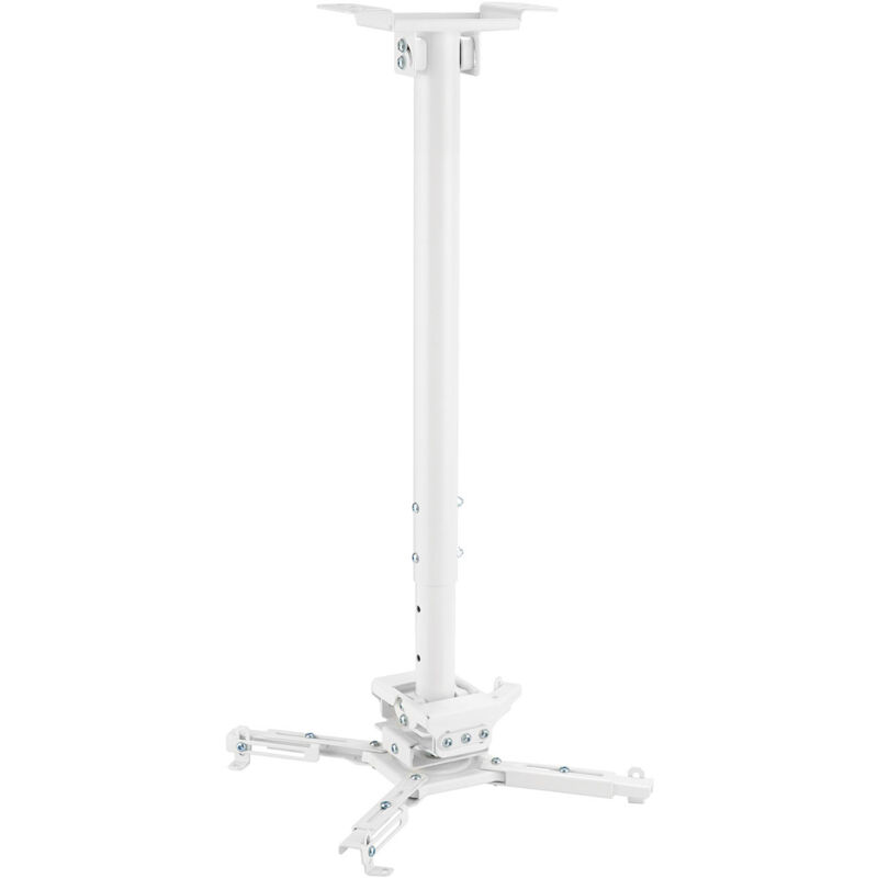 Kimex - Support plafond vidéoprojecteur, Hauteur 60-90cm, Blanc - Blanc