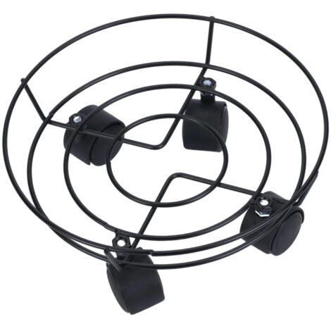Support plantes en fer roulettes pot de fleurs rond