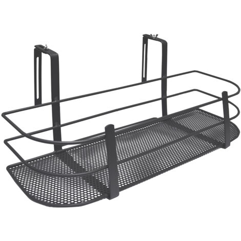 Support plantes et aromatiques pour balcon fixations réglables 60 x 28 x 26 cm anthracite