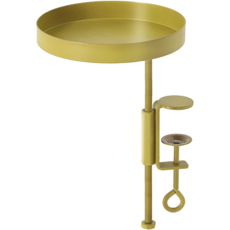 Support à plantes rond à fixer hauteur réglable doré 20.9 x 14 cm