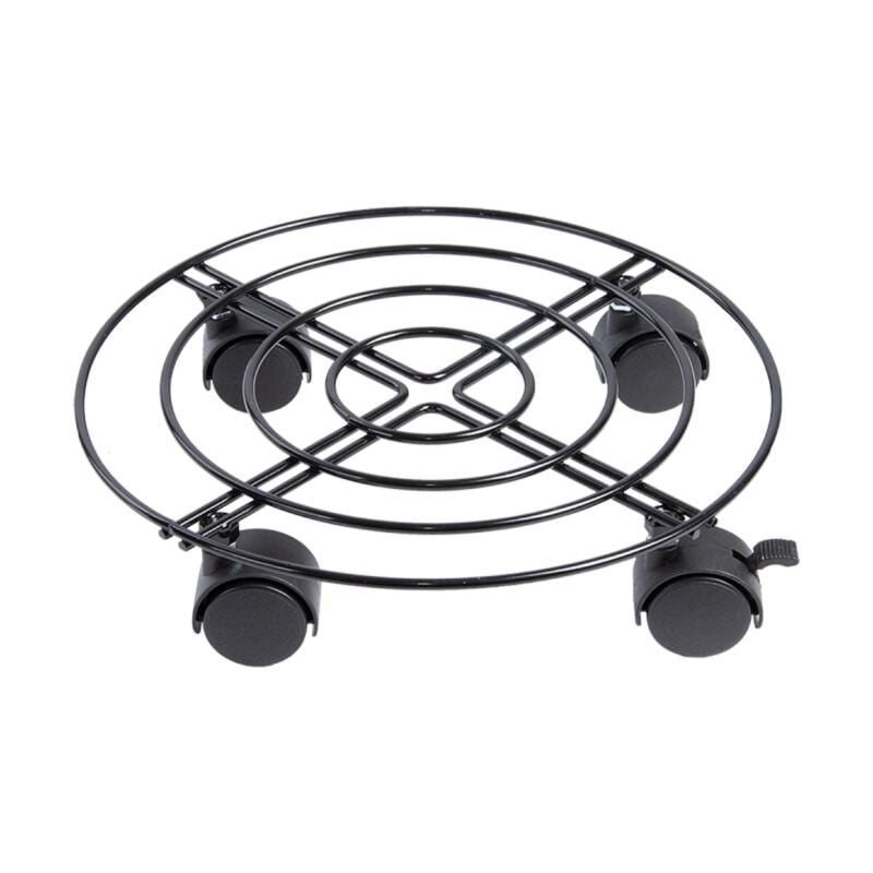 Esschert Design - Support de plantes rond en fer - Noir - d 28,4 x h 6,5 cm - Livraison gratuite