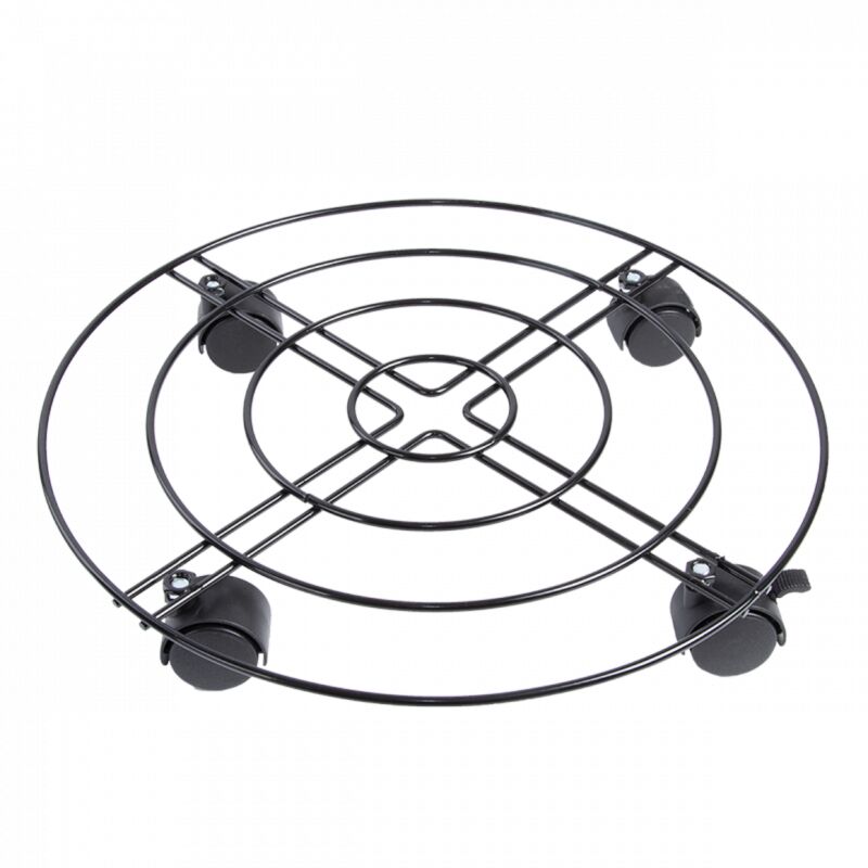 Esschert Design - Support de plantes en métal à roulettes - Poids max 60 kg - d 38.2 x h 6,7 cm - Fer, pp - Livraison gratuite
