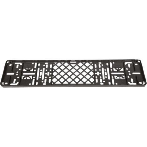 SUPPORT PLAQUE D'IMMATRICULATION UNIVERSEL A CLIQUER 52X11CM NOIR
