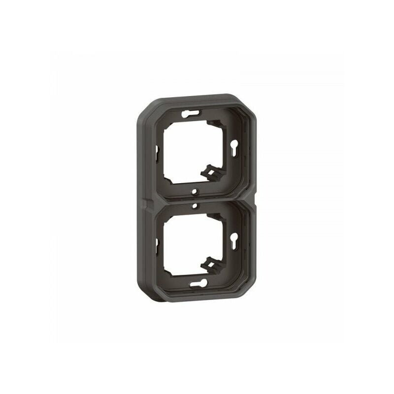 Support plaque étanche pour montage encastré 2 postes horizontaux ou verticaux plexo - anthracite Legrand LEG069607L