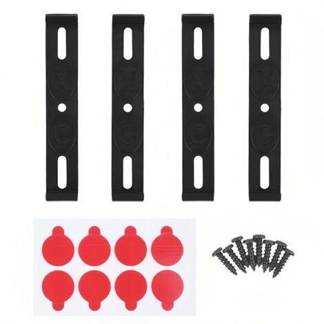 Support Plaque Immatriculation, 4 Pièces Support de Plaque Voiture sans Cadre, 3D Invisible 12 x 2 cm, Noir Porte Plaque Immatriculation, pour Plaques D'immatriculation de 110 mm