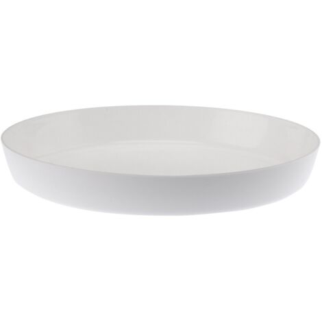 Support plastique pour pot de fleurs CRISTAL 19,6 cm blanc brillant