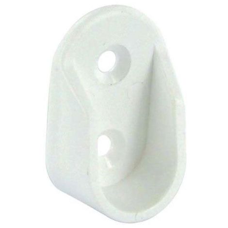 Support plastique pour tubes ronds - Décor : Blanc - Matériau : Plastique - Hauteur : 40 mm - Pour : Tube de Ø16 mm - Entraxe : 32 mm - ITAR