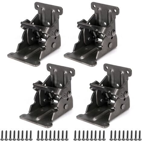 Support pliable, charnière autobloquante avec vis, extension de verrouillage pour pied de table, pied de lit, établi, lot de 4
