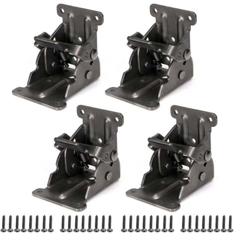 Support pliable, charnière autobloquante avec vis, extension de verrouillage pour pied de table, pied de lit, établi, lot de 4